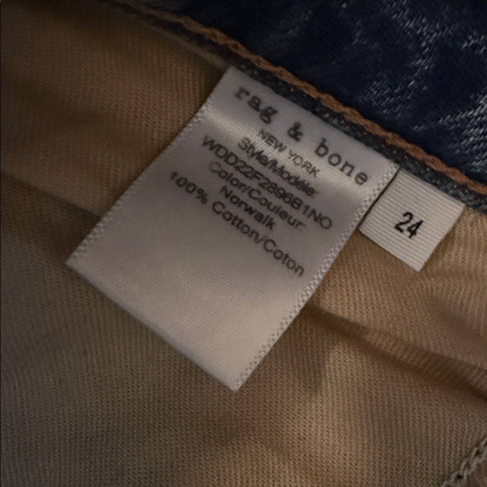 Rag & Bone Light Blue Denim Jeans Nina high rise ankle cigarette size 24 - Picture 9 of 13